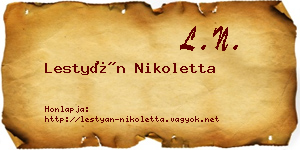 Lestyán Nikoletta névjegykártya