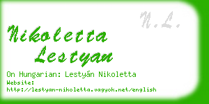 nikoletta lestyan business card